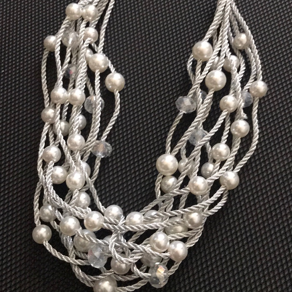 Mint Multilayered Beaded Faux Pearl Necklace 26$